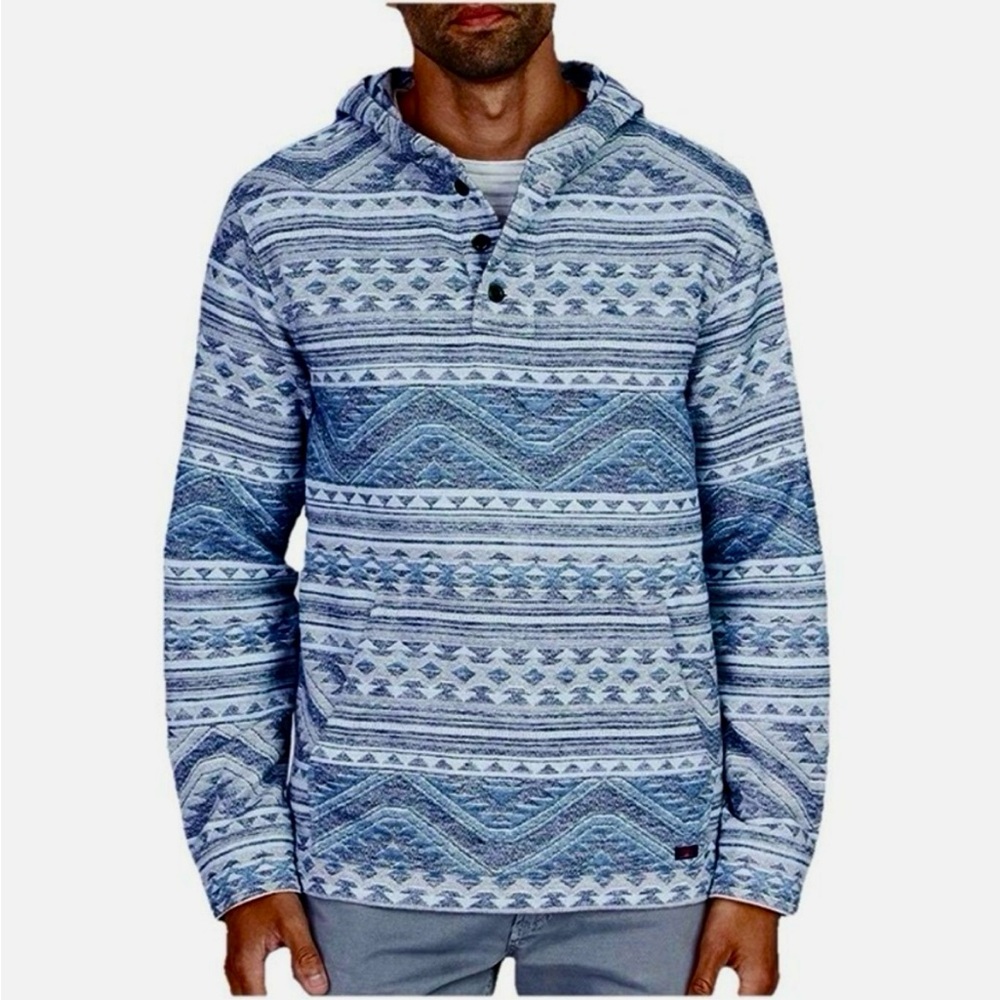 Faherty Pacific hooded Poncho Twilight Glacier Size Medium